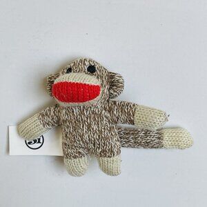 Mini Monkey Plush Brown Knit Stuffed Animal Toy